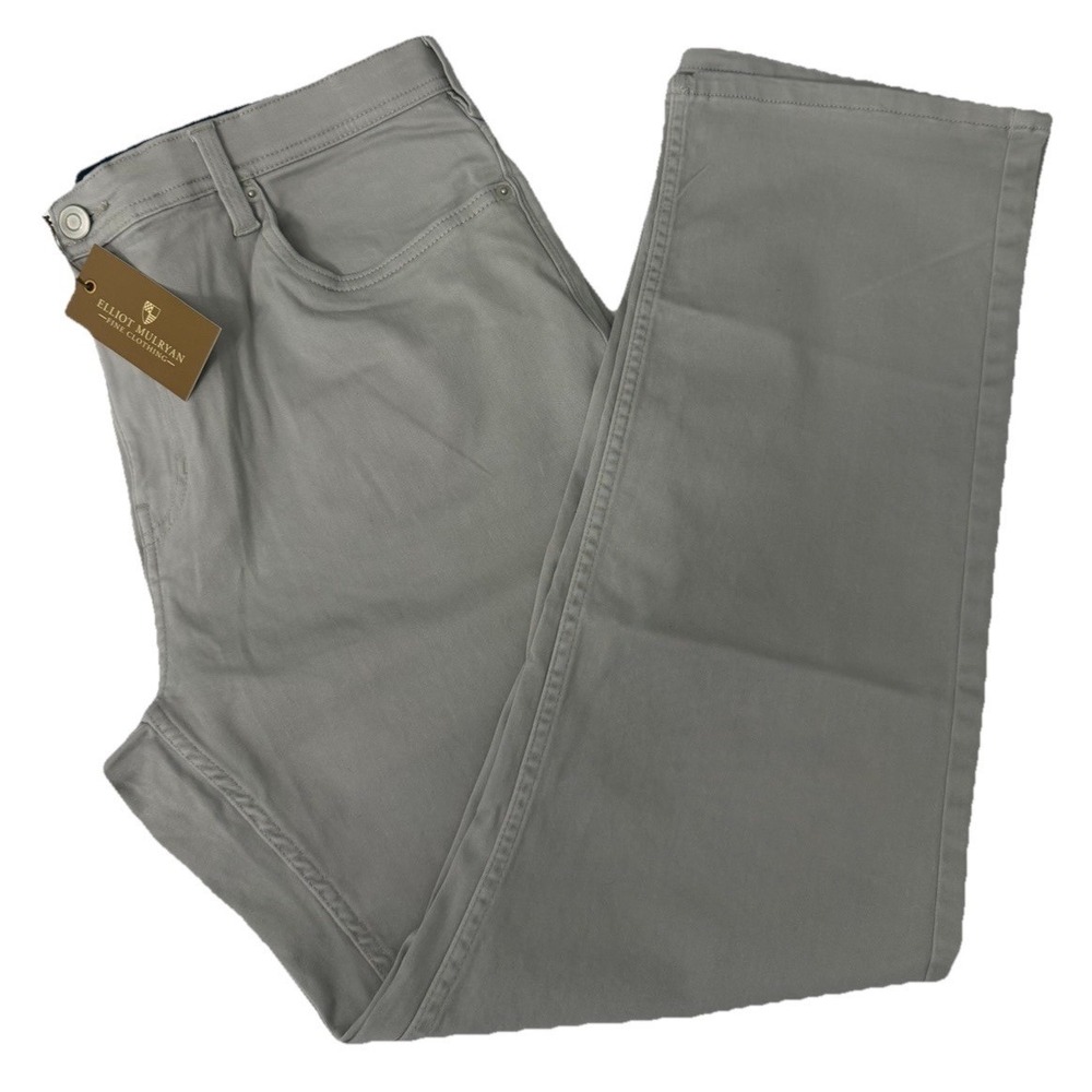 Elliot Mulryan Pants Men's 38x30 Grey 5-Pocket Stretch Elastic Waist NEW